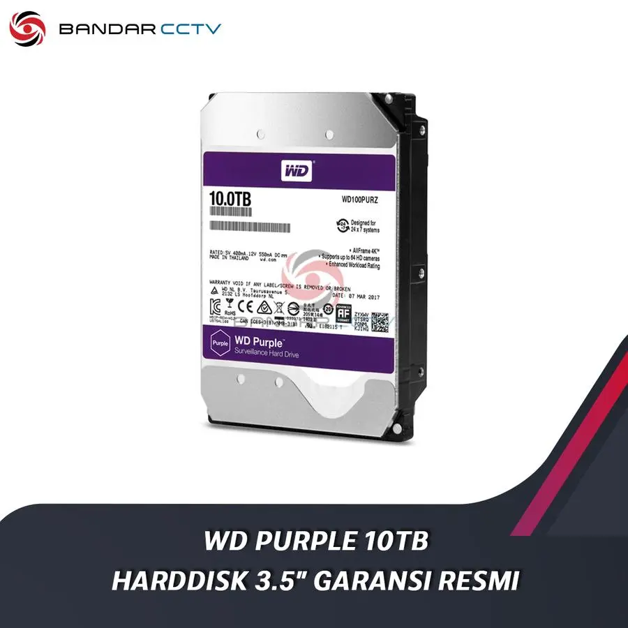 WD Purple 10TB Harddisk Internal 3.5 Inch