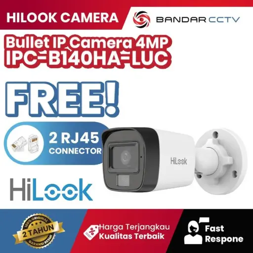 HILOOK IPC-B140HA-LUC 4MP BULLET AUDIO CCTV OUTDOOR SMART HYBRID LIGHT