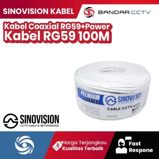 Sinovision Kabel Coaxial RG59+Power 1 Roll 100M