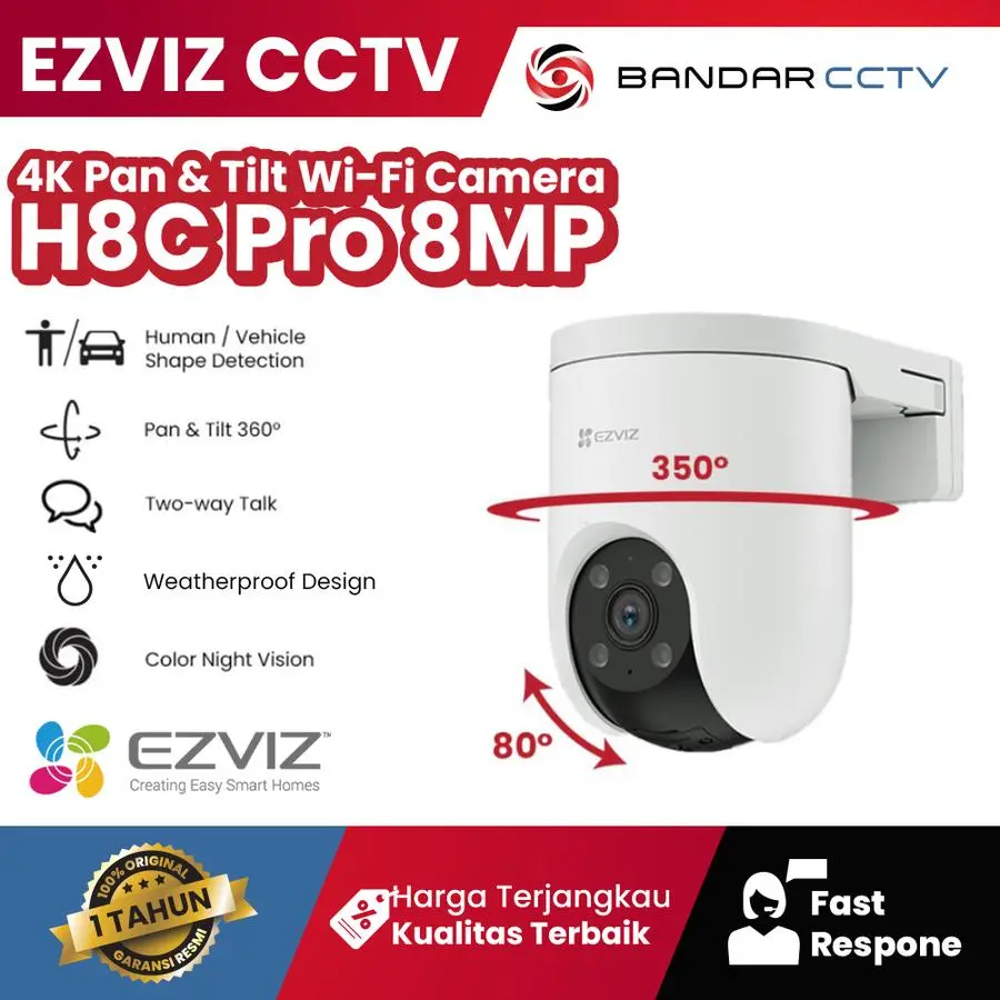 EZVIZ H8c Pro 4K Pan & Tilt Wi-Fi Camera 8MP