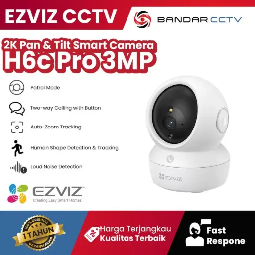 Ezviz H6c Pro 2K 3MP Pan & Tilt Smart Home Camera